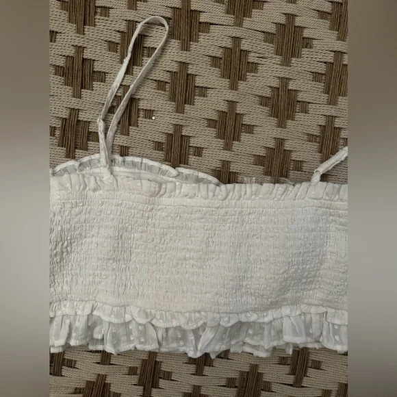 American Eagle White Lace Button-Up Crop Top NWT - Picture 6 of 6
